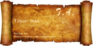 Tibor Ada névjegykártya
